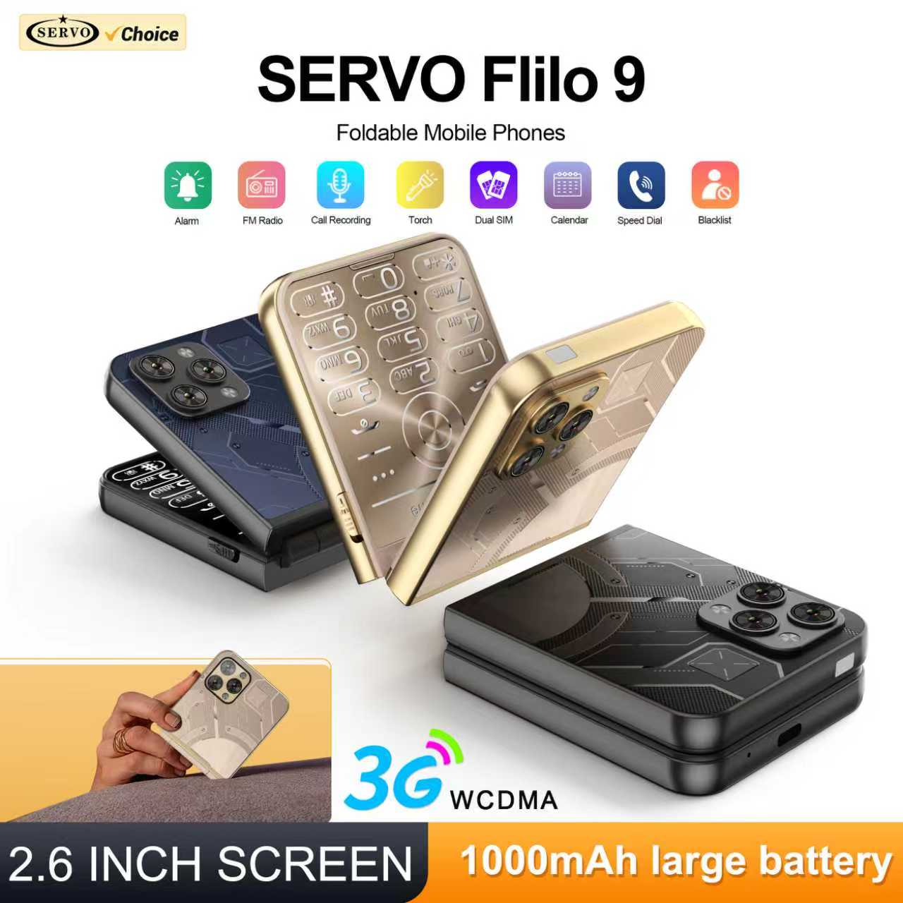 Servo Pan Tilt - Servo flilo9 dobrável telefone móvel 3g