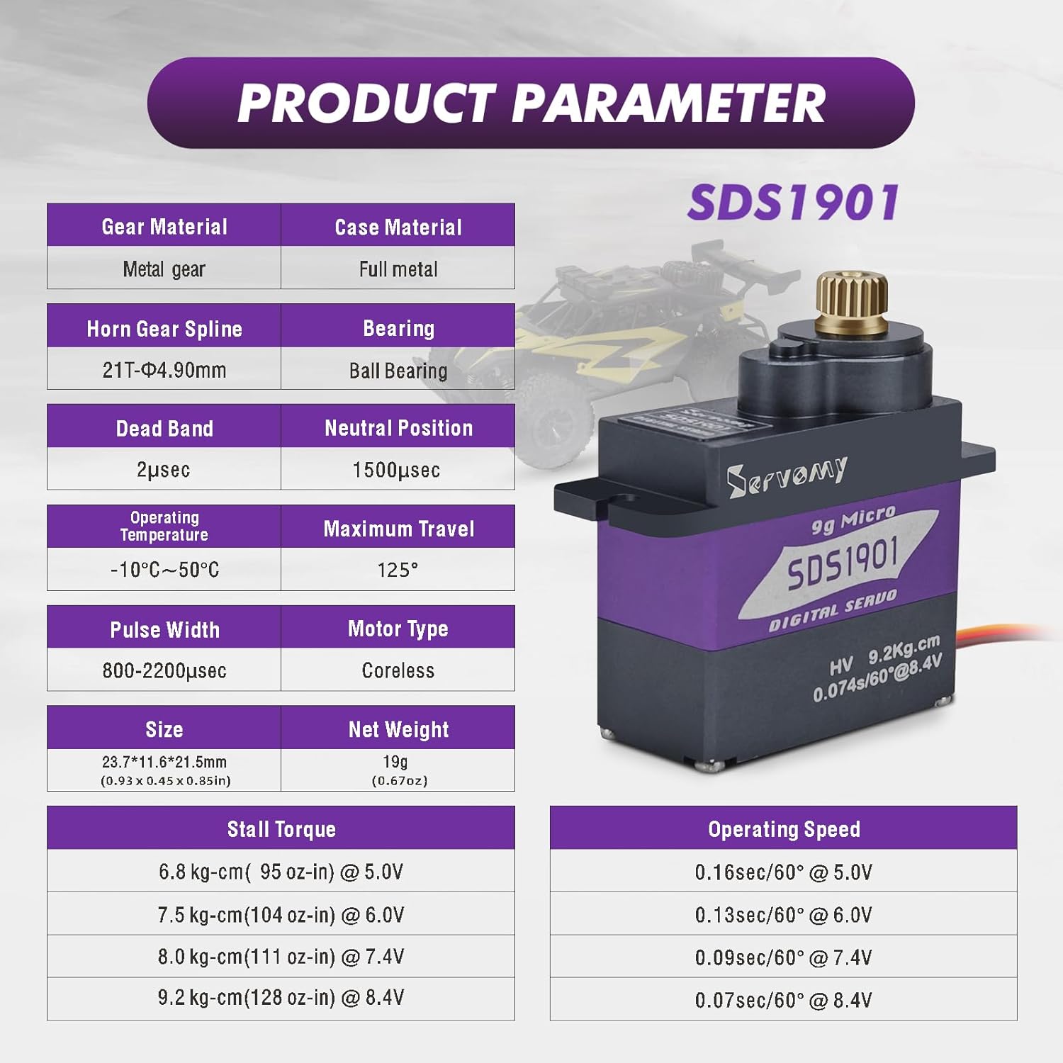 SERVOMY-SDS1901 Digital 9G Mic - Sg90 Servo avaliação e preço